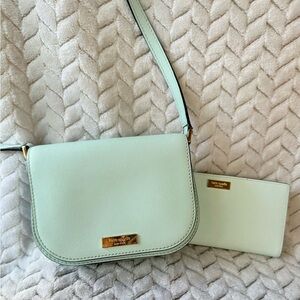 Kate Spade Mint Green Crossbody Bag and Wallet